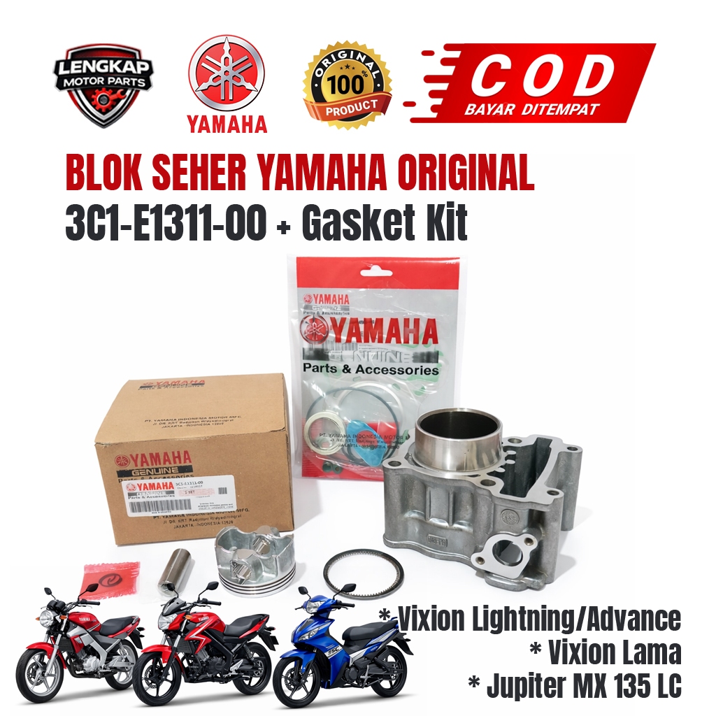 BLOK SEHER + TOP SET 3C1 YAMAHA ORIGINAL KODE : 3C1-E1311-00 UNTUK VIXION LAMA LIGHTNING ADV - JUPIT