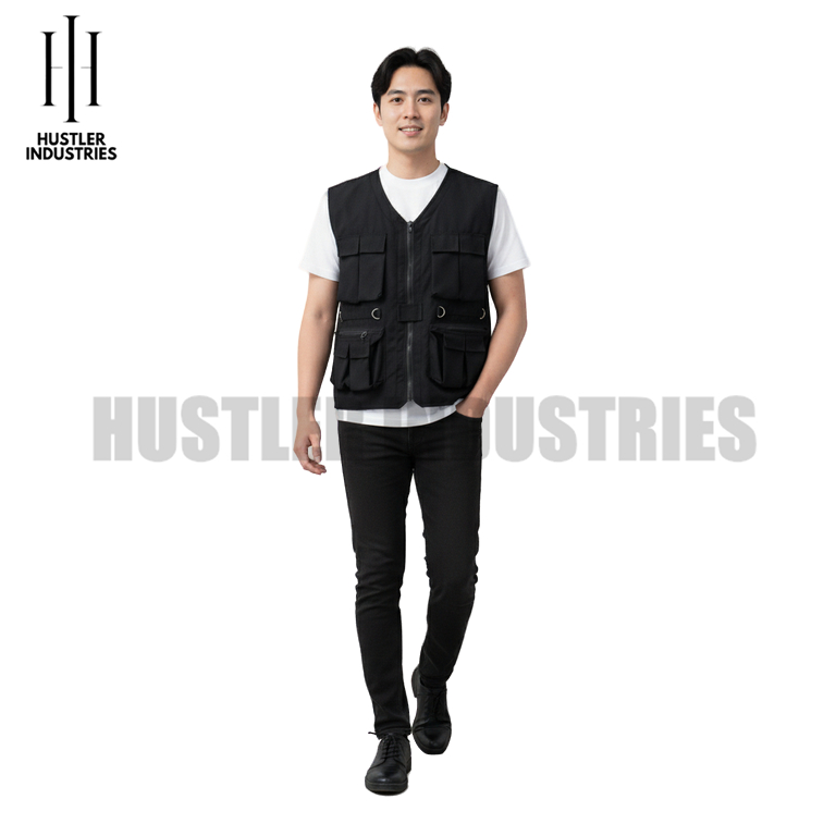 BESTPROMO VEST CARGO HITAM MULTIFUNGSI ROMPI CAESAR LAPANGAN OUTDOOR TERMURAH
