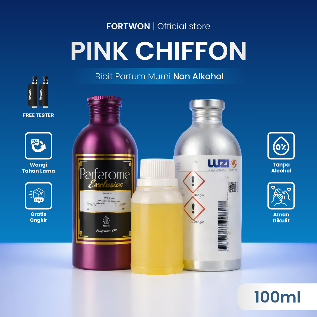 PINK CHIFFON - Bibit parfum murni non alkohol wangi tahan lama - Tanpa campuran alkohol