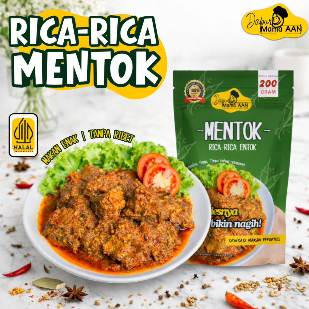 Oseng Pedas Rica-Rica Mentok 200 gr Siap Makan - Dapur Mama Aan