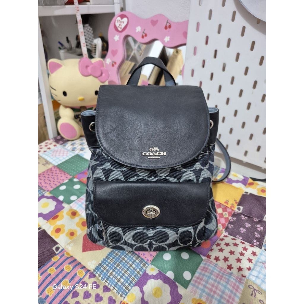PL Coach Mini Billie Backpack Signature Denim - COC Authentic 100%
