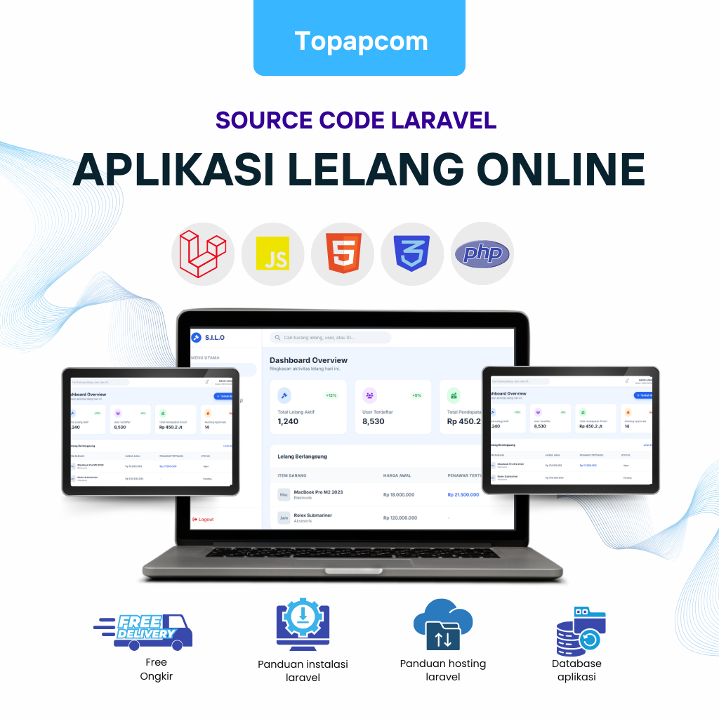 Source Code Aplikasi Sistem Informasi Lelang Online | Source Code  & Database