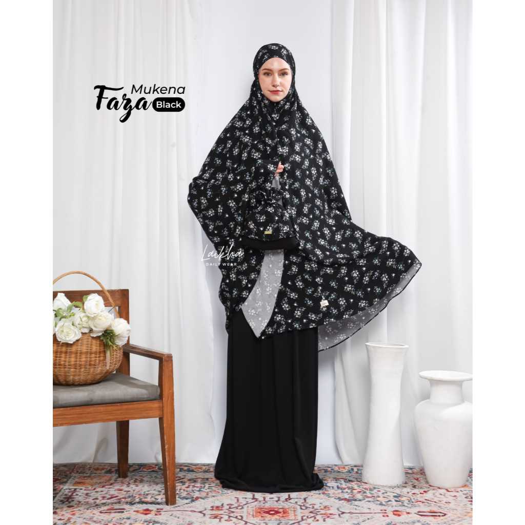 Faza Mukena Black Mukena 2in1 by Laikha