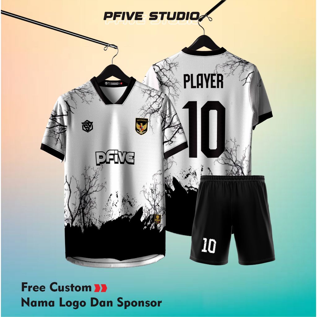 JERSEY SEPAK BOLA MOTIF GRAY ABSTRAK