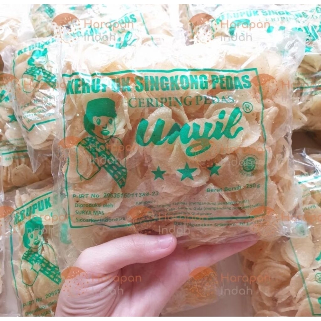 Kerupuk singkong pedas Si Unyil 250gr / Kerupuk Keripik Ceriping Singkong Pedas Unyil / Krupuk Unyil
