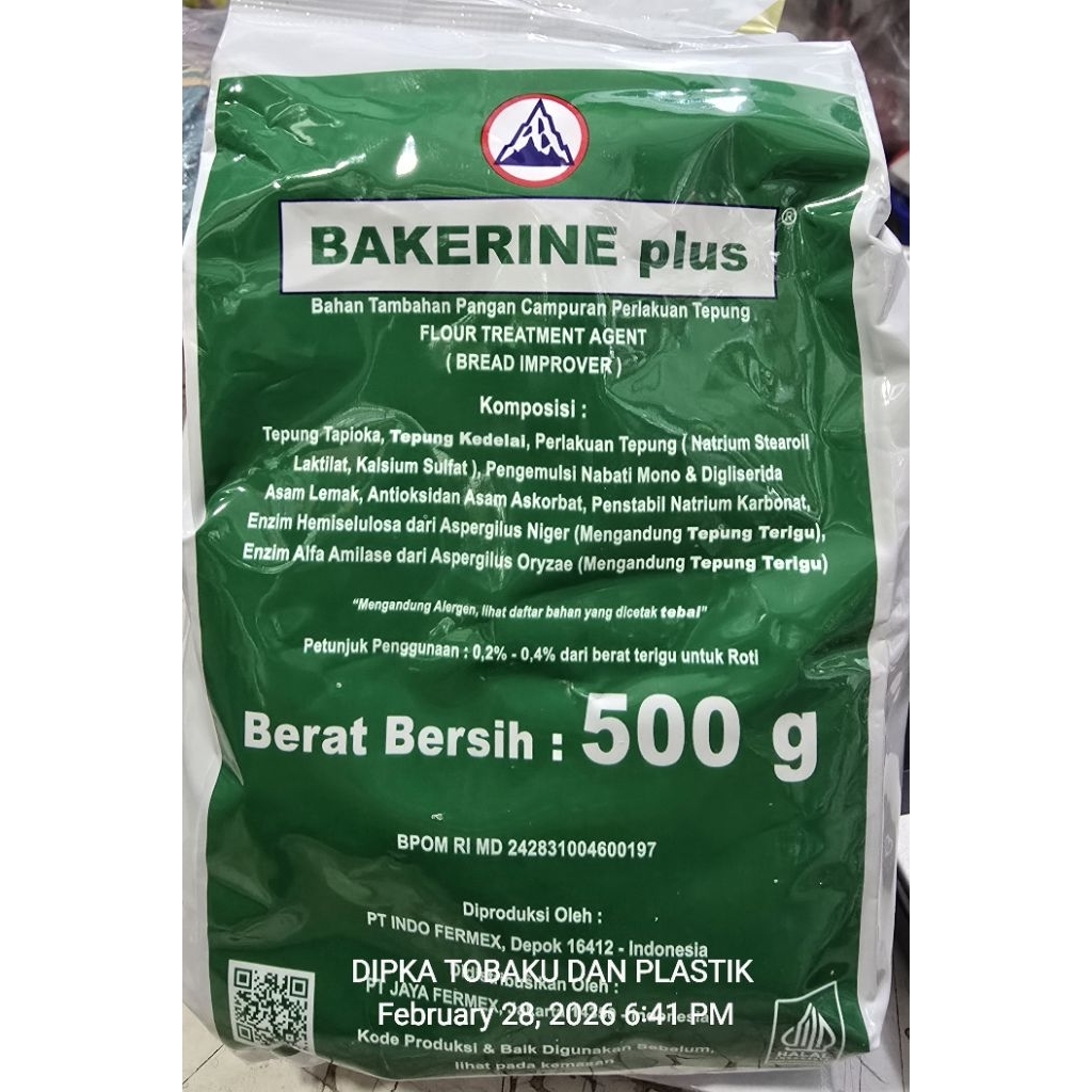 bakerine plus bread improver pelembut roti donat pizza pelembut pengemulsi adonan tepung 500gr bag t