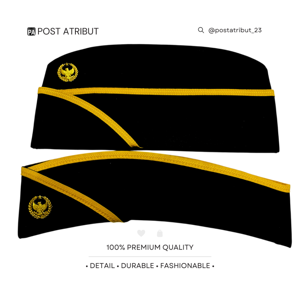 Bivakmut KEMENIMIPAS + emblem Luxury Gol.3D-4B Lux Hitam Terbaru / Topi Bivakmut KEMENIMIPAS Gol.3D-