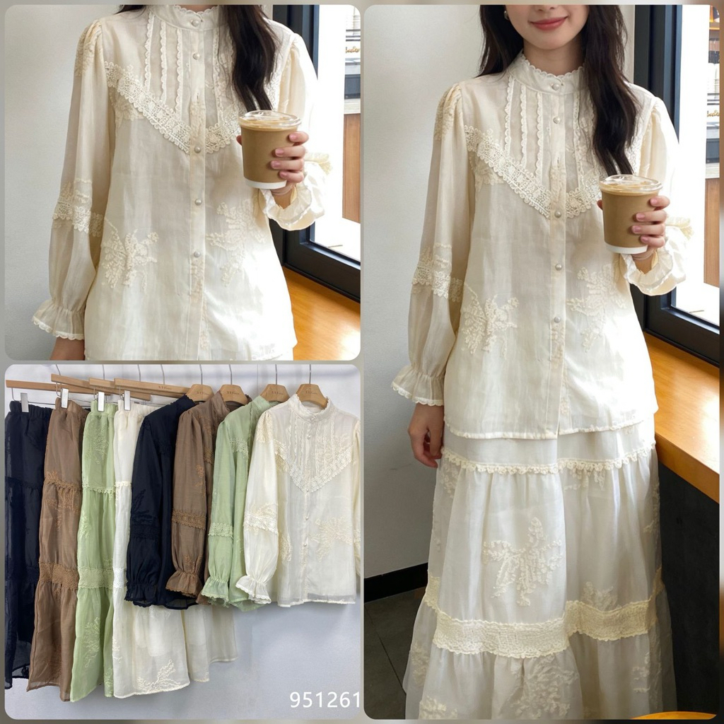 Setrok Organza Bordir Renda Premium