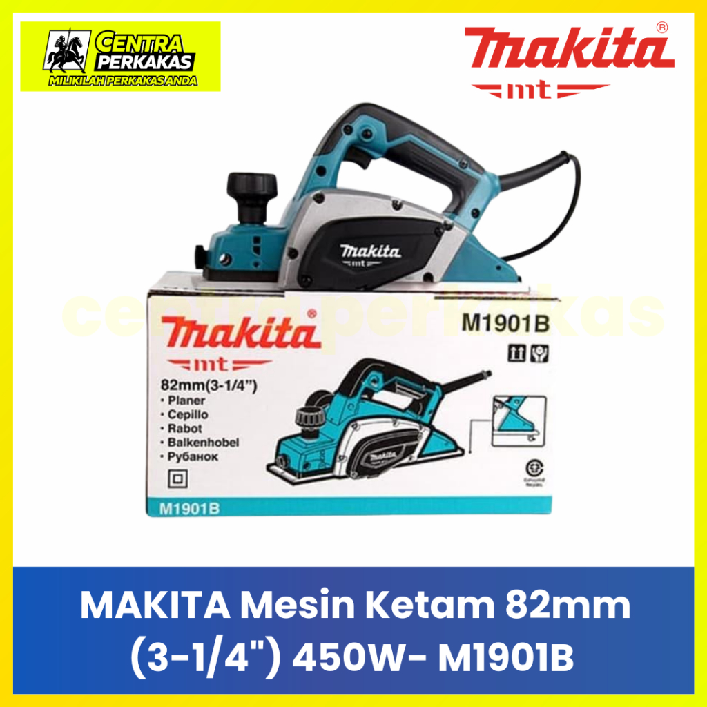 Makita M1901B Mesin Ketam Serut Kayu 82mm - Planer Sugu Pasah Kayu 450W Original