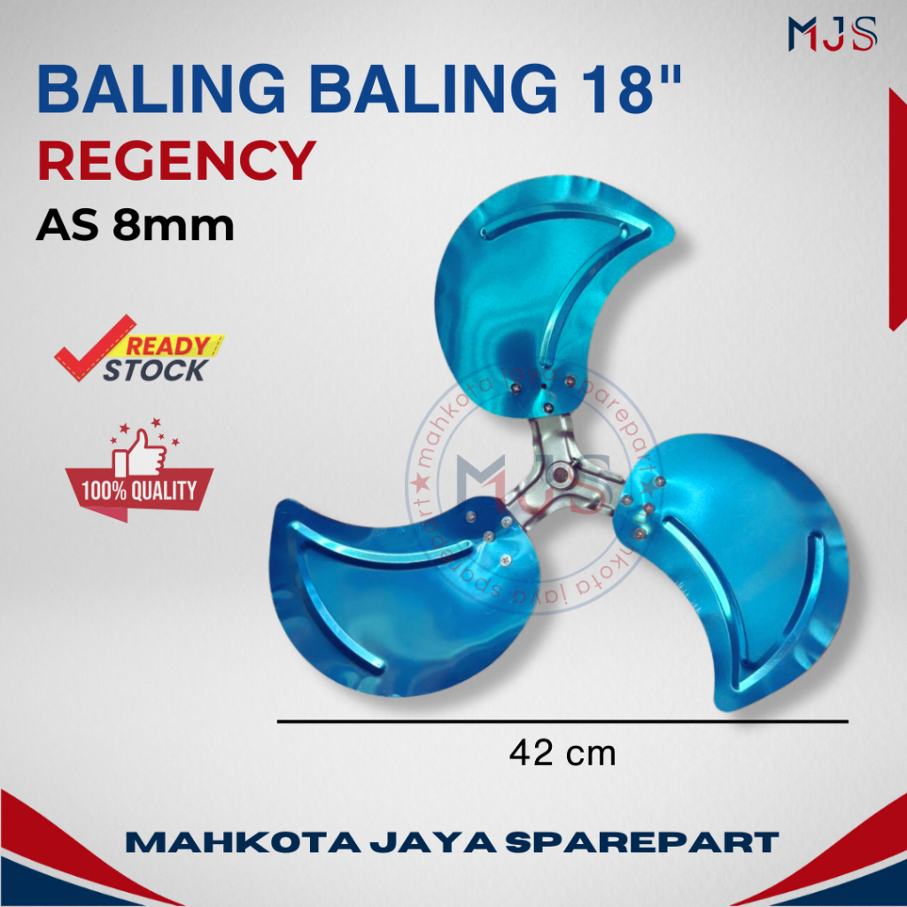 BALING BALING Kipas Angin Regency BESI 18 Inch - Model AS Baut 8 mm / Baling Baling Kipas Angin Biru