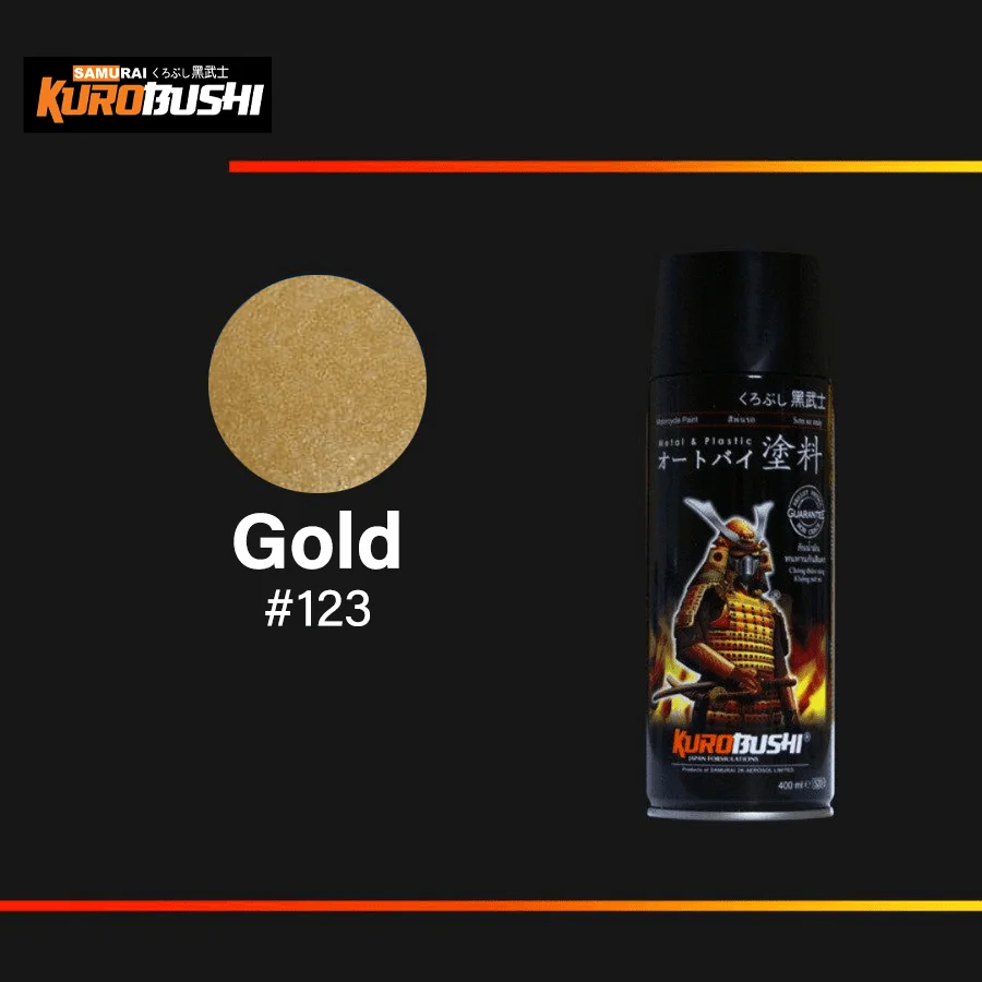 Pilox Cat Semprot Samurai Paint Kurobushi 123 Gold Cat Warna Emas
