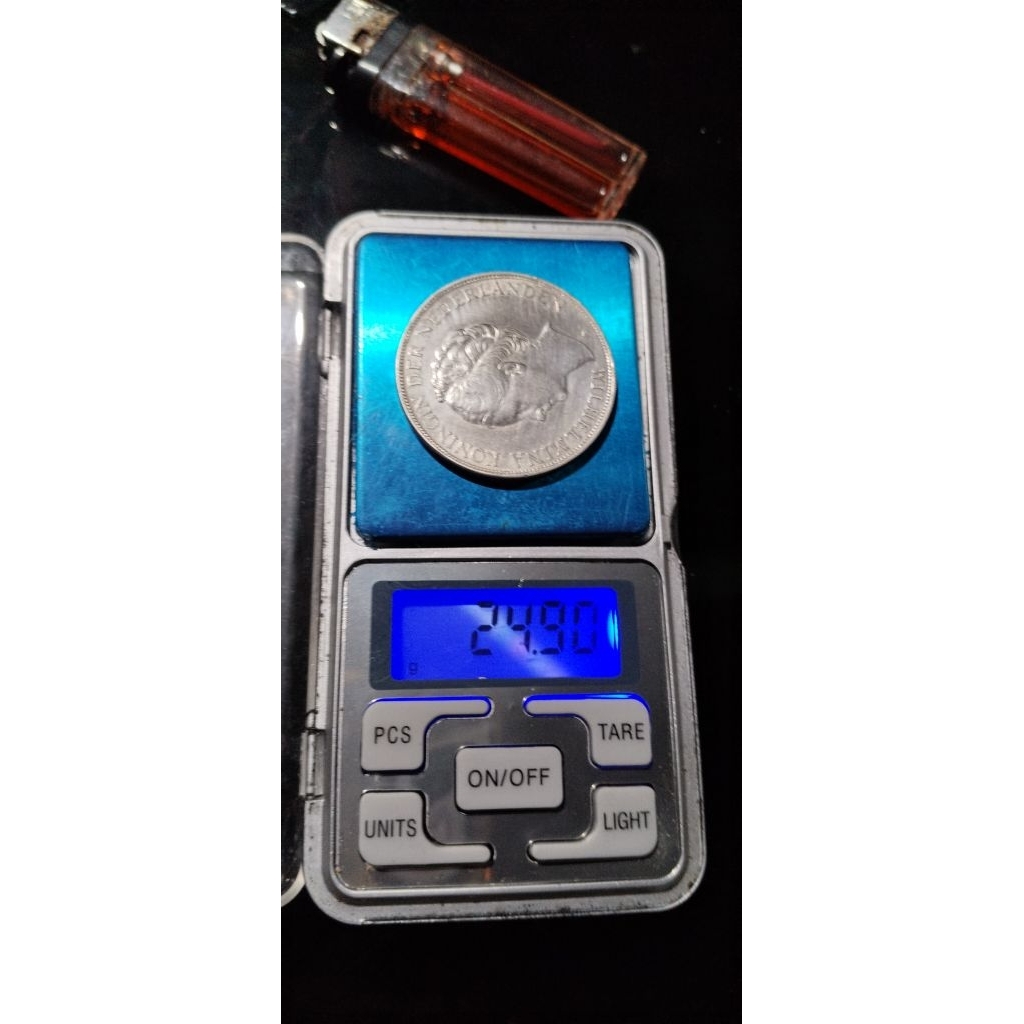 koin wilhelmina 2 1/2 golden perak asli