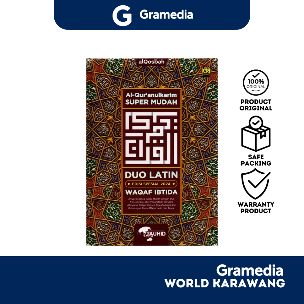 Gramedia Karawang - Buku Kitab Suci - Al Qur'an Qosbah Duo Latin Waqaf Ibtida A5 - Al Qosbah