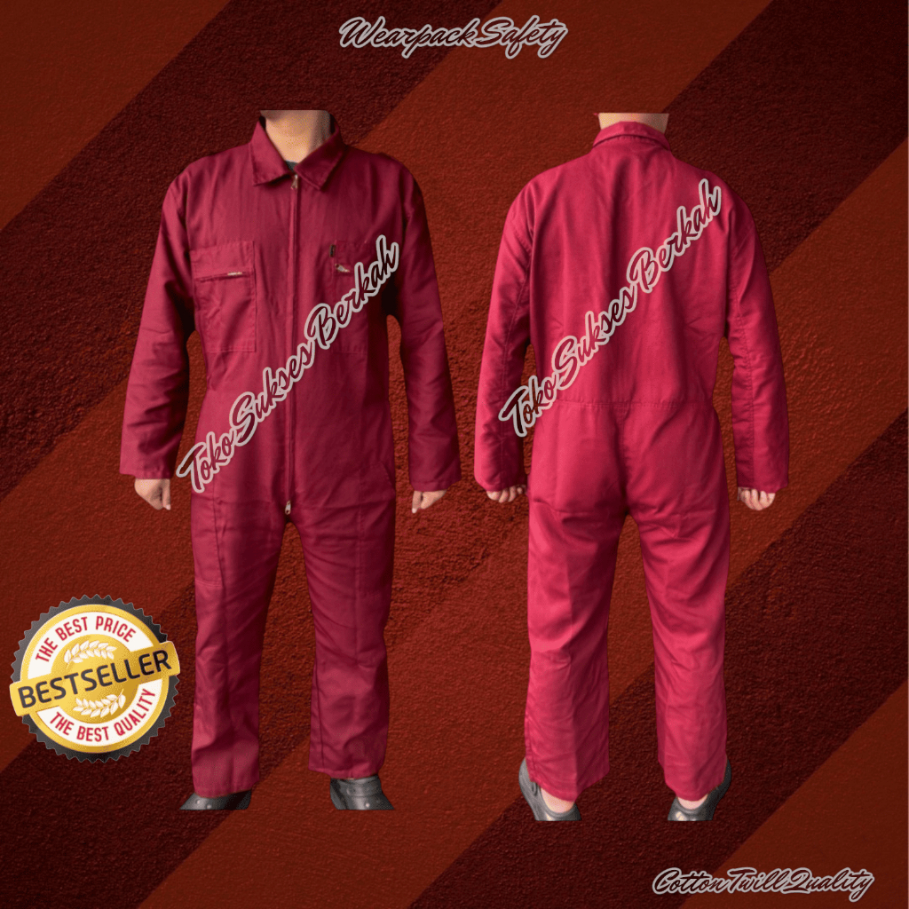 Wearpack/Katelpak/Seragam Kerja Proyek/Seragam Bengkel/Seragam Kerja Maroon
