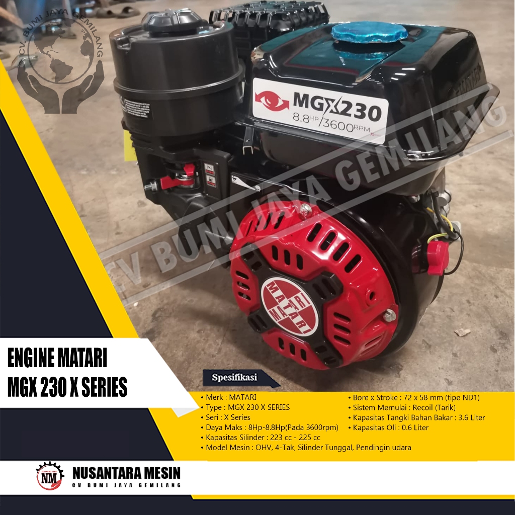 MESIN PENGGERAK SERBAGUNA / ENGINE MATARI MGX 230 X SERIES