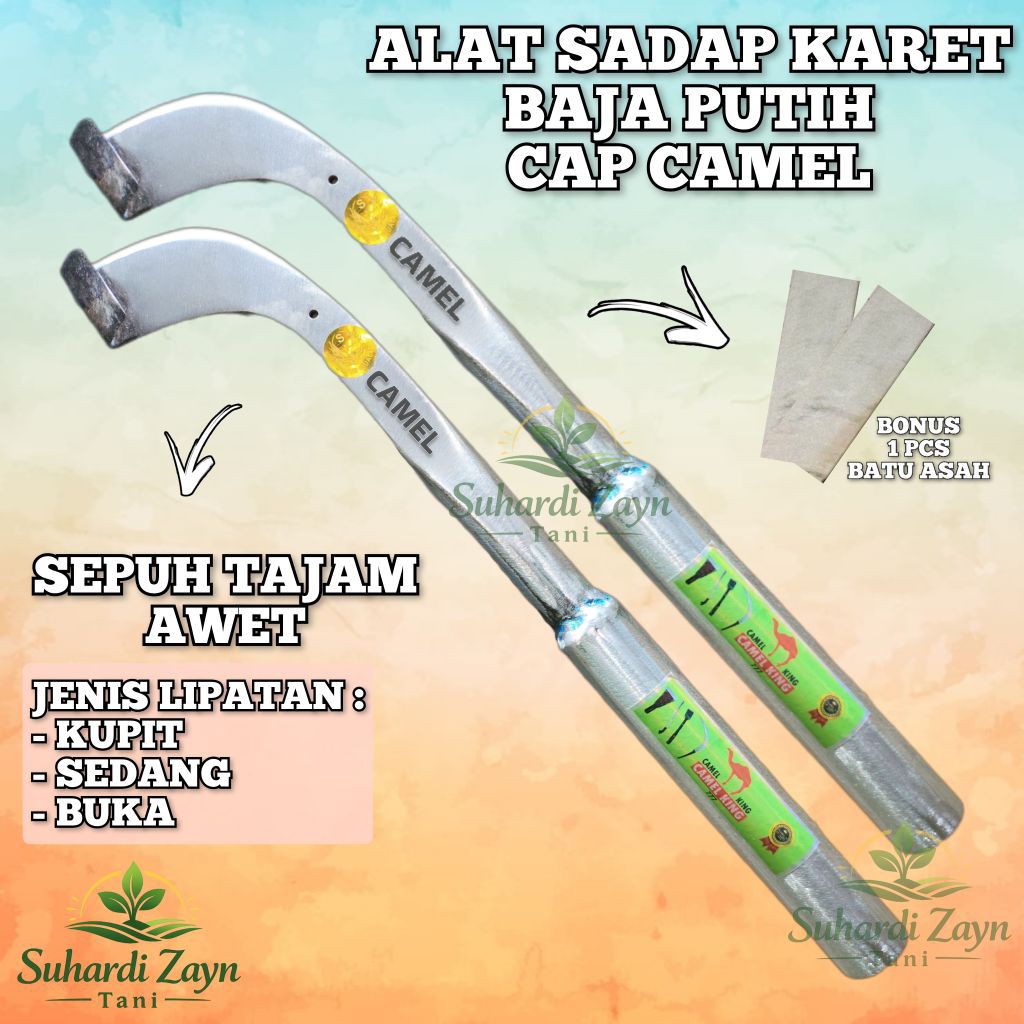 Pisau Sadap Karet Baja Putih Cap Camel Super Tajam
