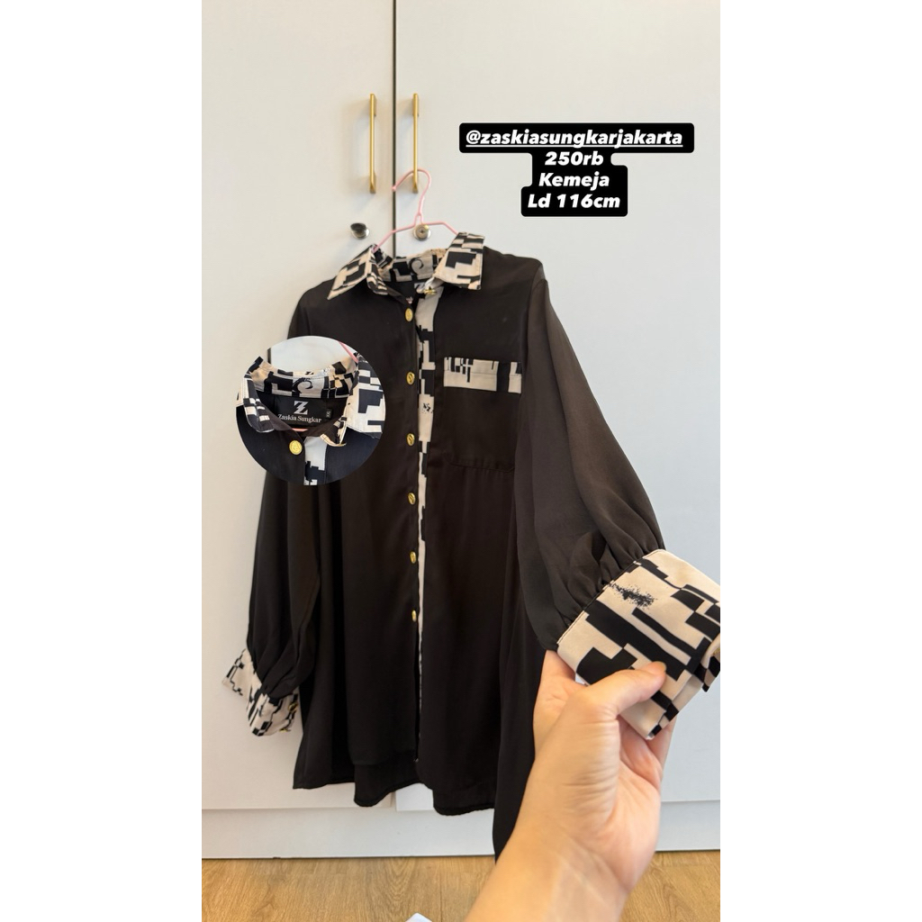 preloved tunik big size bahan adem jatuh ld big size merek zaskia sungkar