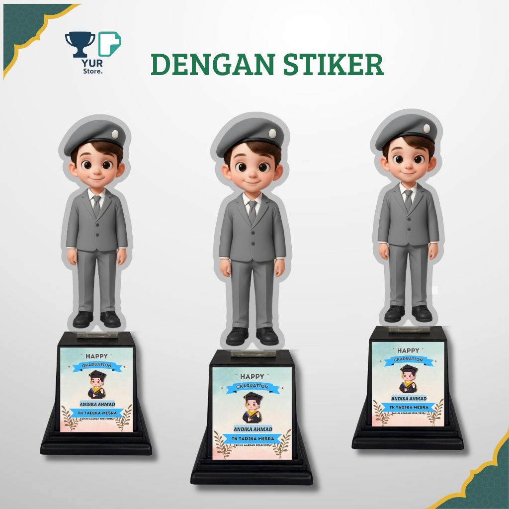 Piala Akrilik Custom Bentuk Plus Tatakan Trofi Custom