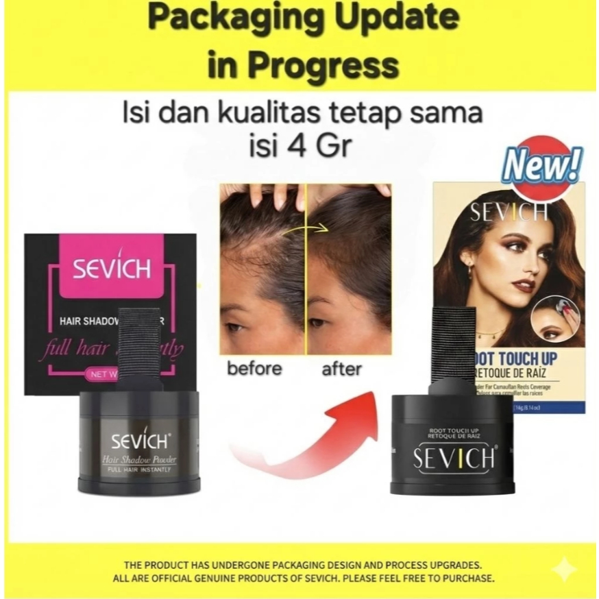 Sevich Hair Shadow Powder Bedak Penutup Uban / Garis Rambut / Botak / Penebal Rambut Instan