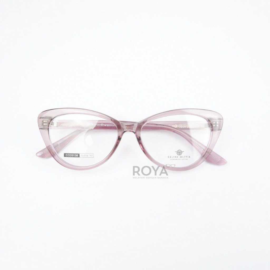 ROYA - Frame Cateye Stylish Celine Olivia 20138 Kacamata Minus Anti Radiasi Photochromic