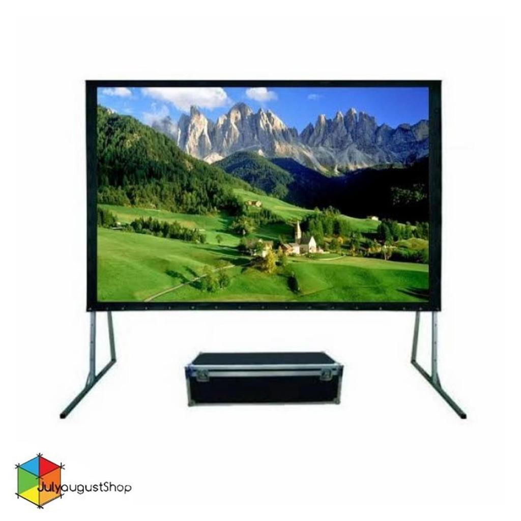 Screen Proyektor Fastfold 150" / Layar Projector Fast Fold 150 inch - 2 Sisi Depan Belakang