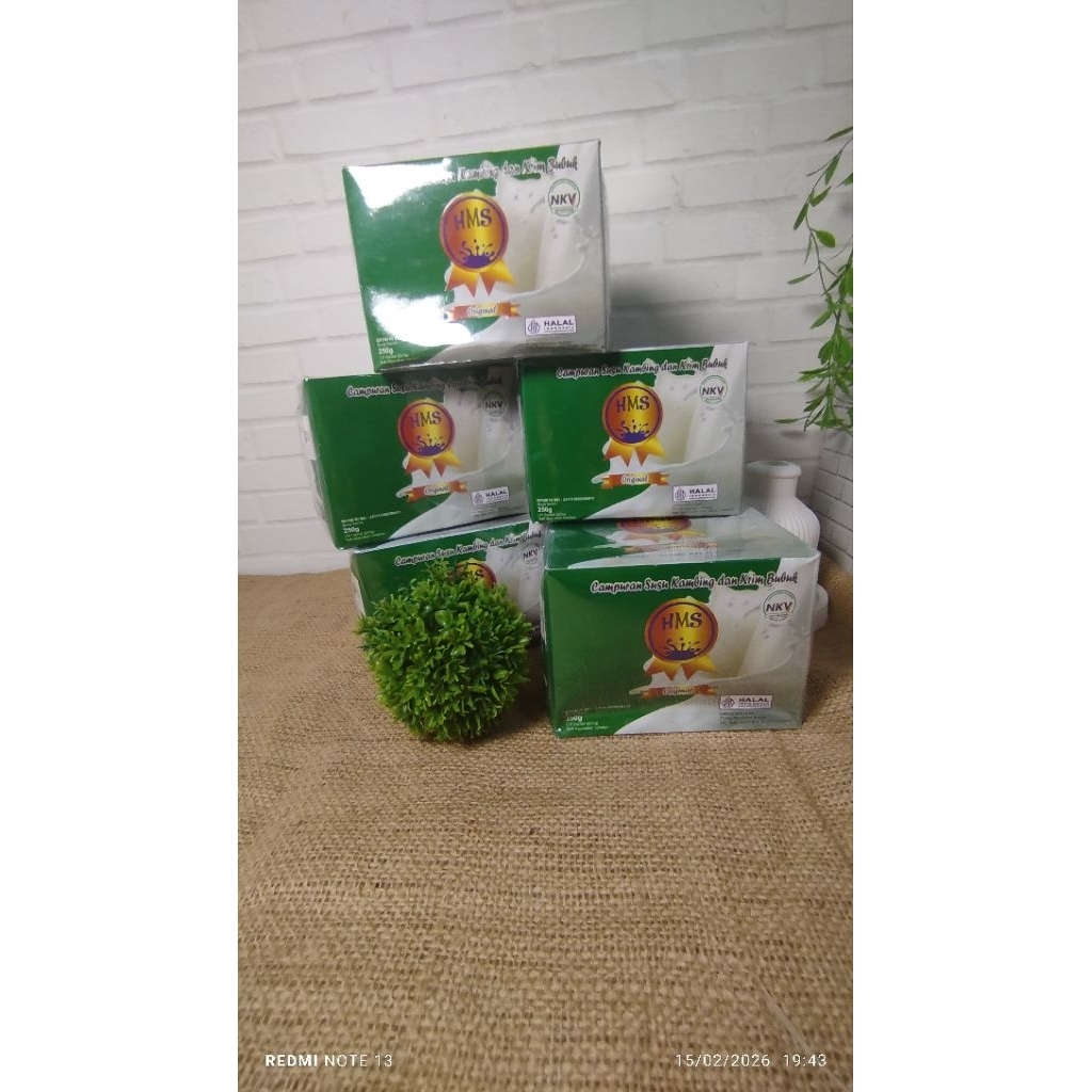Susu Kambing Etawa Bubuk HMS Plus Colostrum 10 Sachet @25gr Tanpa Bau Amis