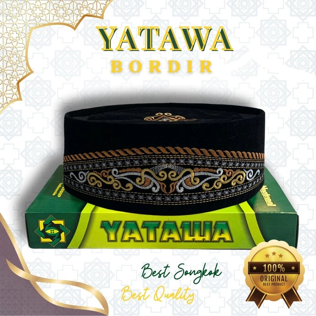 Songkok Yatawa Bordir Songkok Sultan Beludru Bordir Songkok Premium
