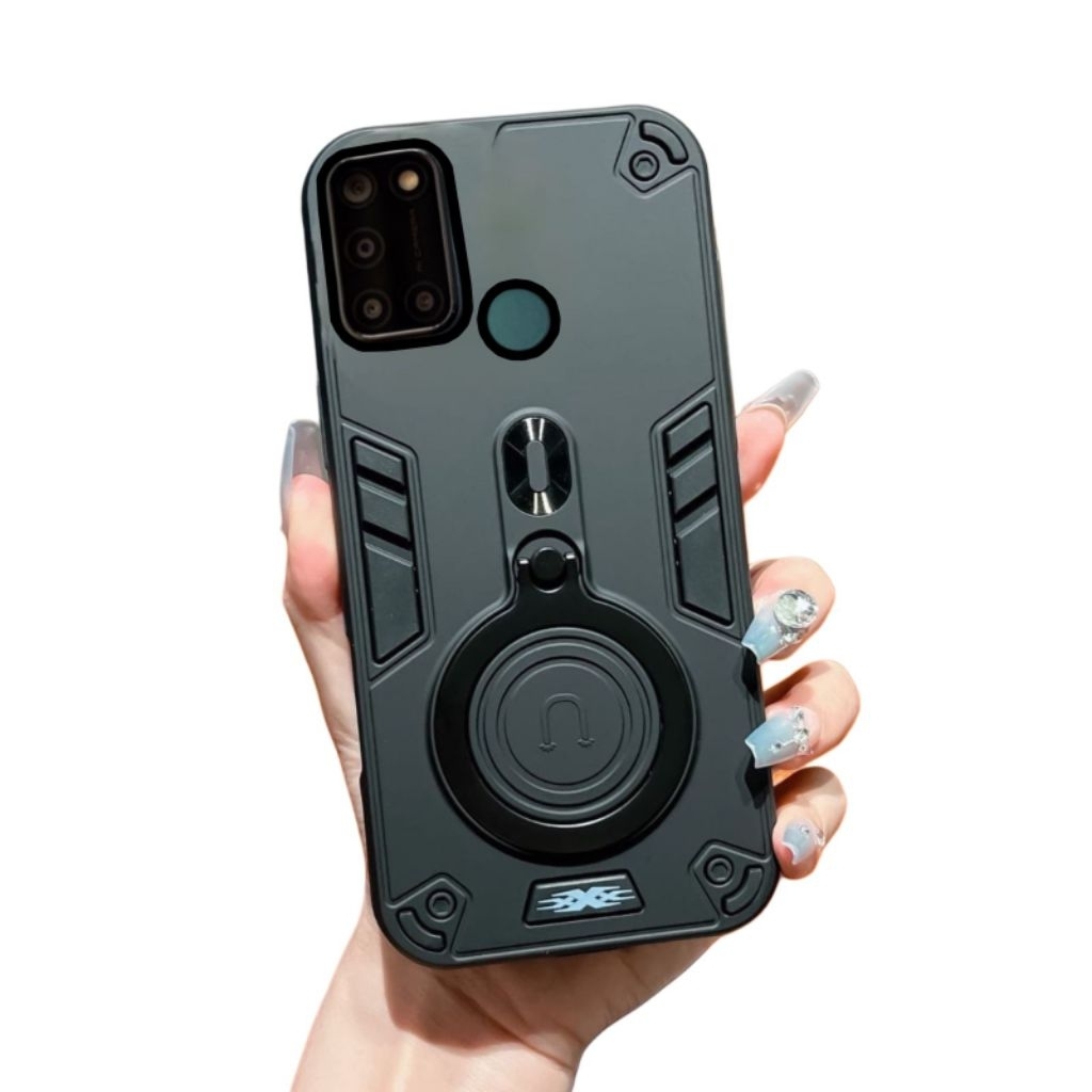 Casing Hp Untuk Realme C17 Realme 7i Hard Case Pro Camera Robot Kickstand Case Ring Pro Stand Holder
