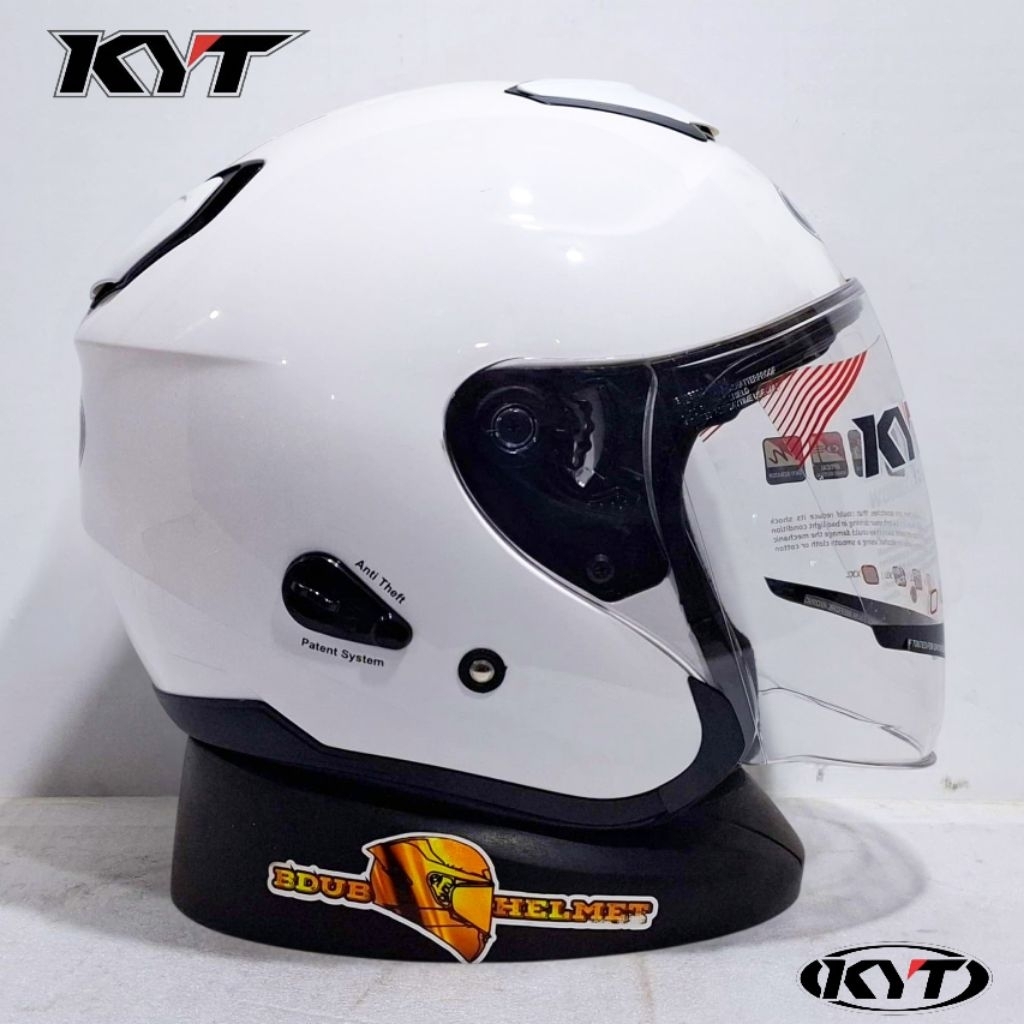 Helm KYT kyoto R White paket ganteng 100% original KYT