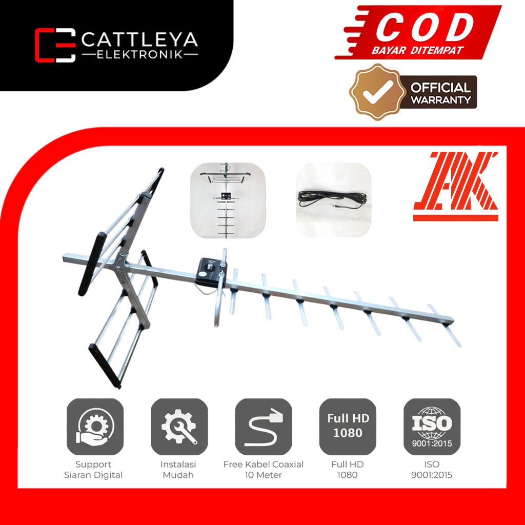 [COD READY] AK ANTENA TV DIGITAL + BOOSTER AK-AD1000 / AK AD 1000 (FREE KABEL) GARANSI RESMI