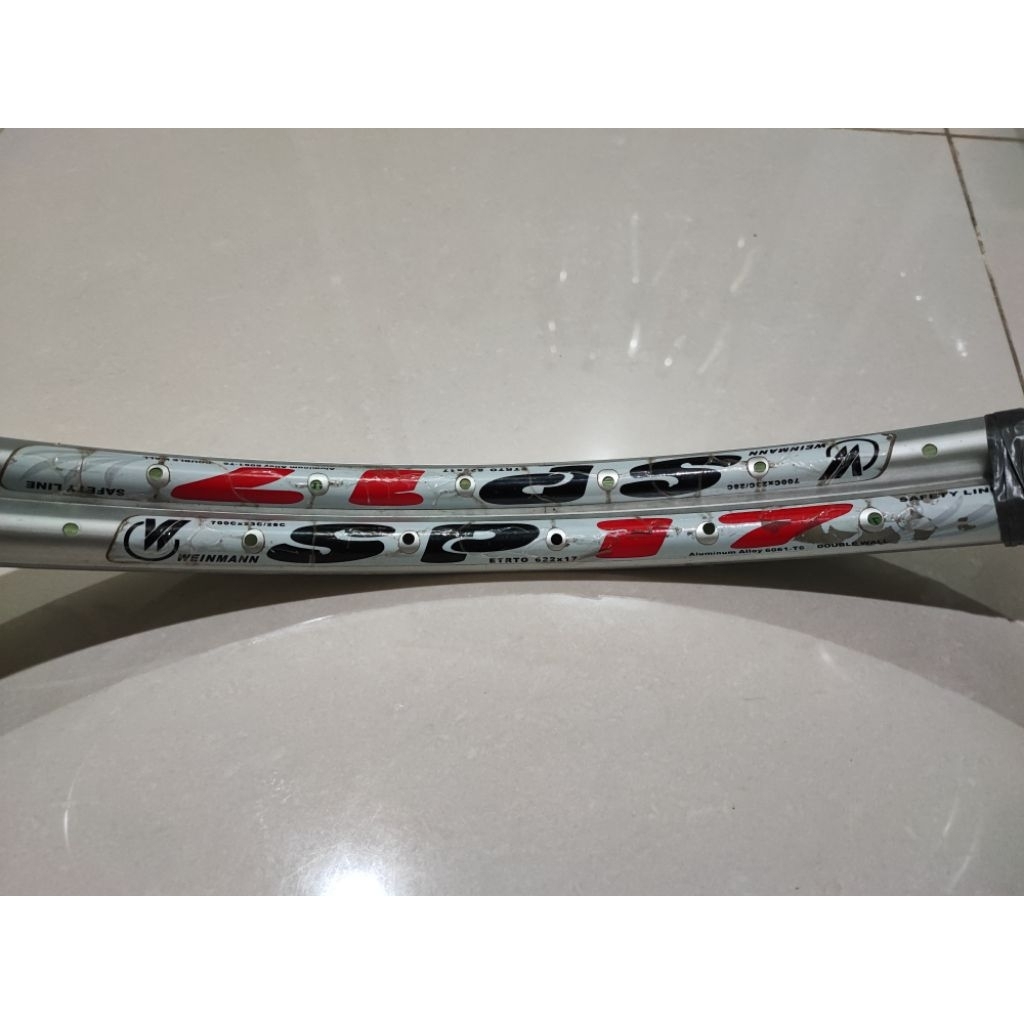 Rim sepeda roadbike gravel WEINMANN rim brake double wall 700c 32H ,Kondisi mulus