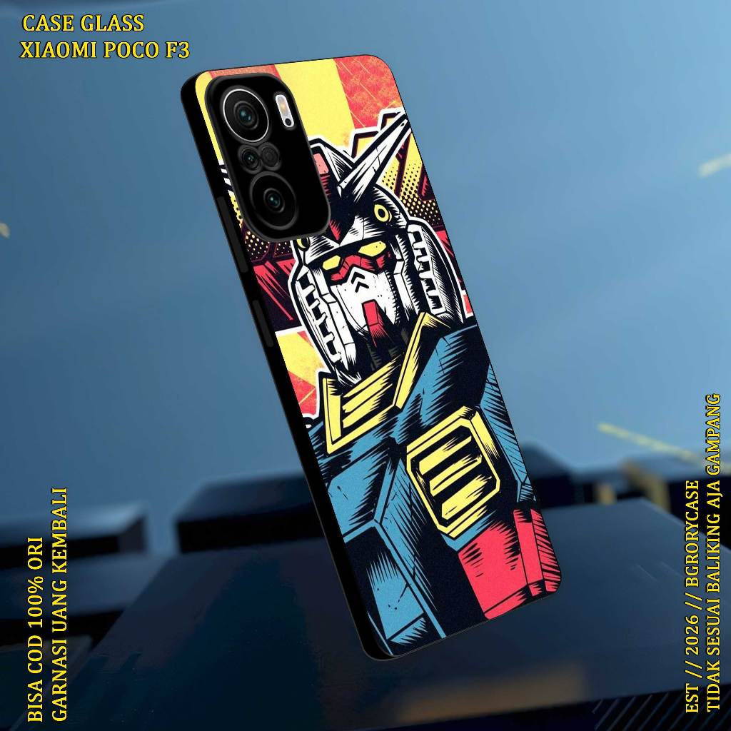 Sofcase Glossy Xaomi Poco F3 - Case 2D Killau Kaca - Hard Case Premium Terbaru- Motif Gundam