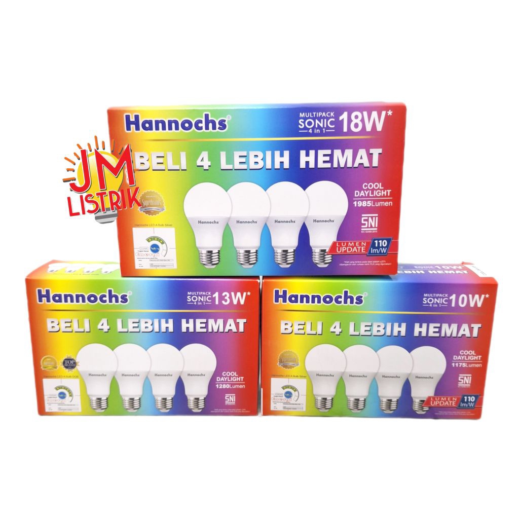 Lampu Led Hannochs Sonic Alfa Multipack 3 Bonus 1 10 13 18 Watt