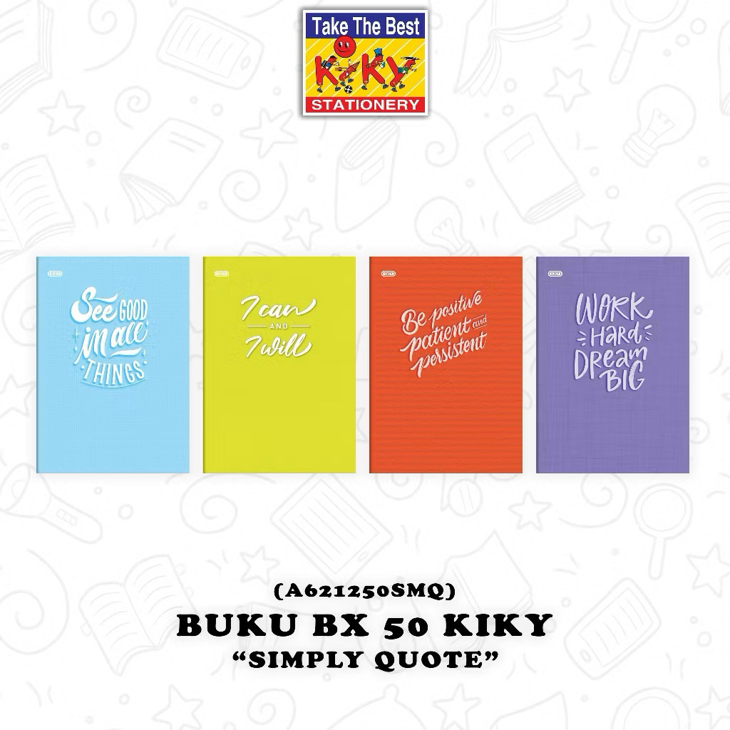 BUKU TULIS PANJANG BOXY KIKY WARNA ISI 50 LEMBAR (1 PACK ISI 10 BUKU)