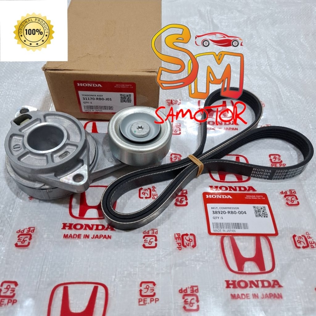 Tensioner assy + Fanbelt tensioner Jazz rs GE8 City GM2  2008-2014 Asli japan