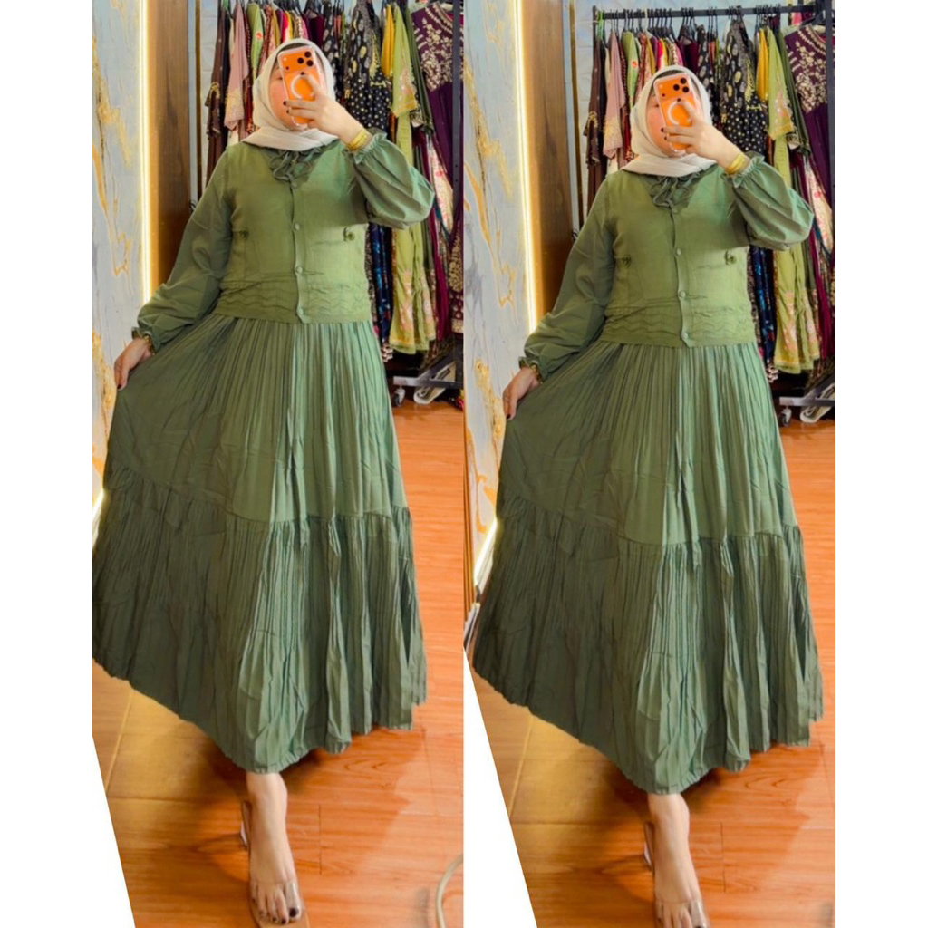 gamis rajut rompi lepas import  yg terbest seller# terviral