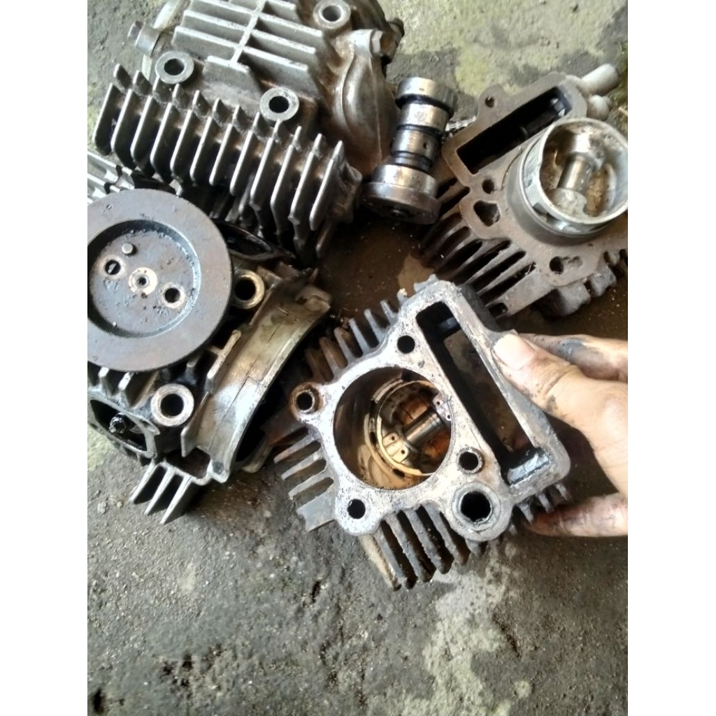 Blok kop Set Suzuki Shogun R 110 Lama Old Full Isi Original Copotan, Ov54 dan OV Sdt ready, Blokop s