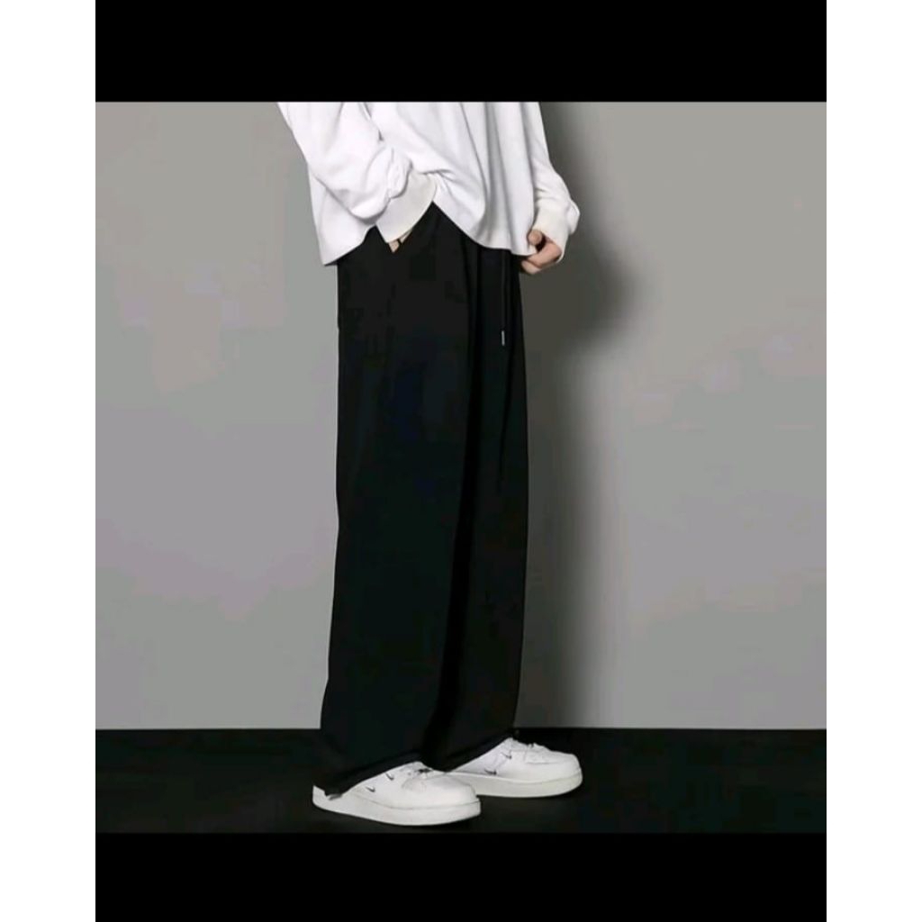 Celana jeans Pria Baggy Celana Panjang Oversize Straight Korean style Celana Baggy Bahan Katun Flece