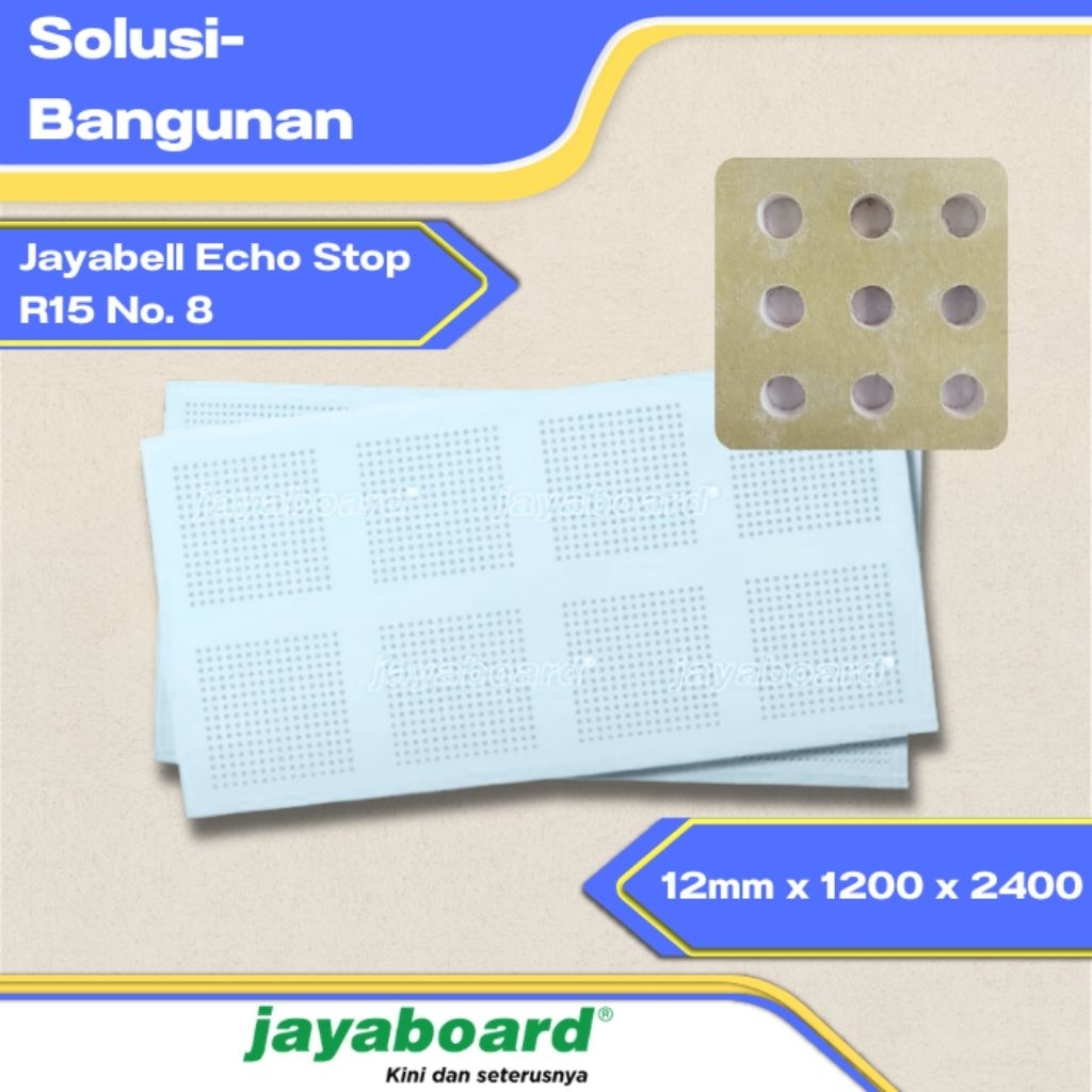gypsum jayabell echostop 12mm 1200x2400 / gypsum lubang