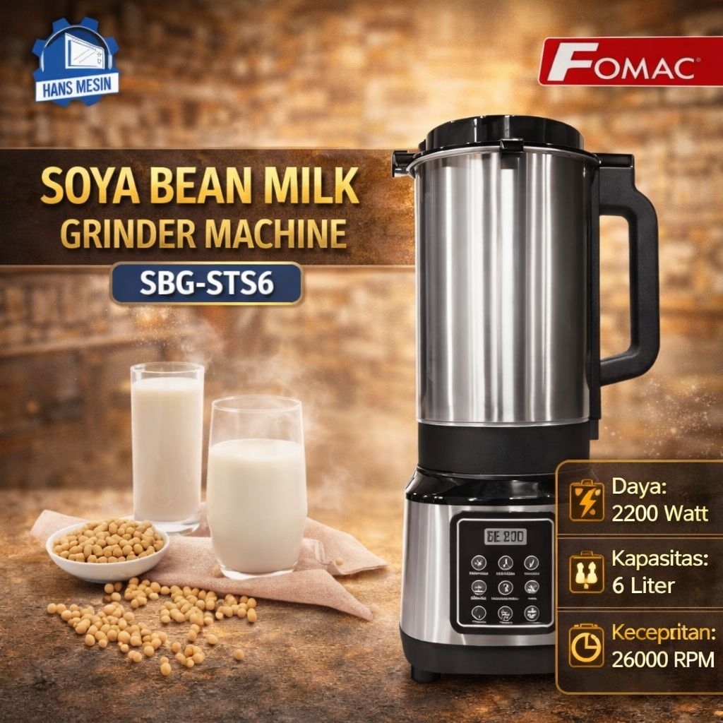 Fomac SBG-STS6 Mesin Pembuat Susu Kacang Kedelai 6 Liter