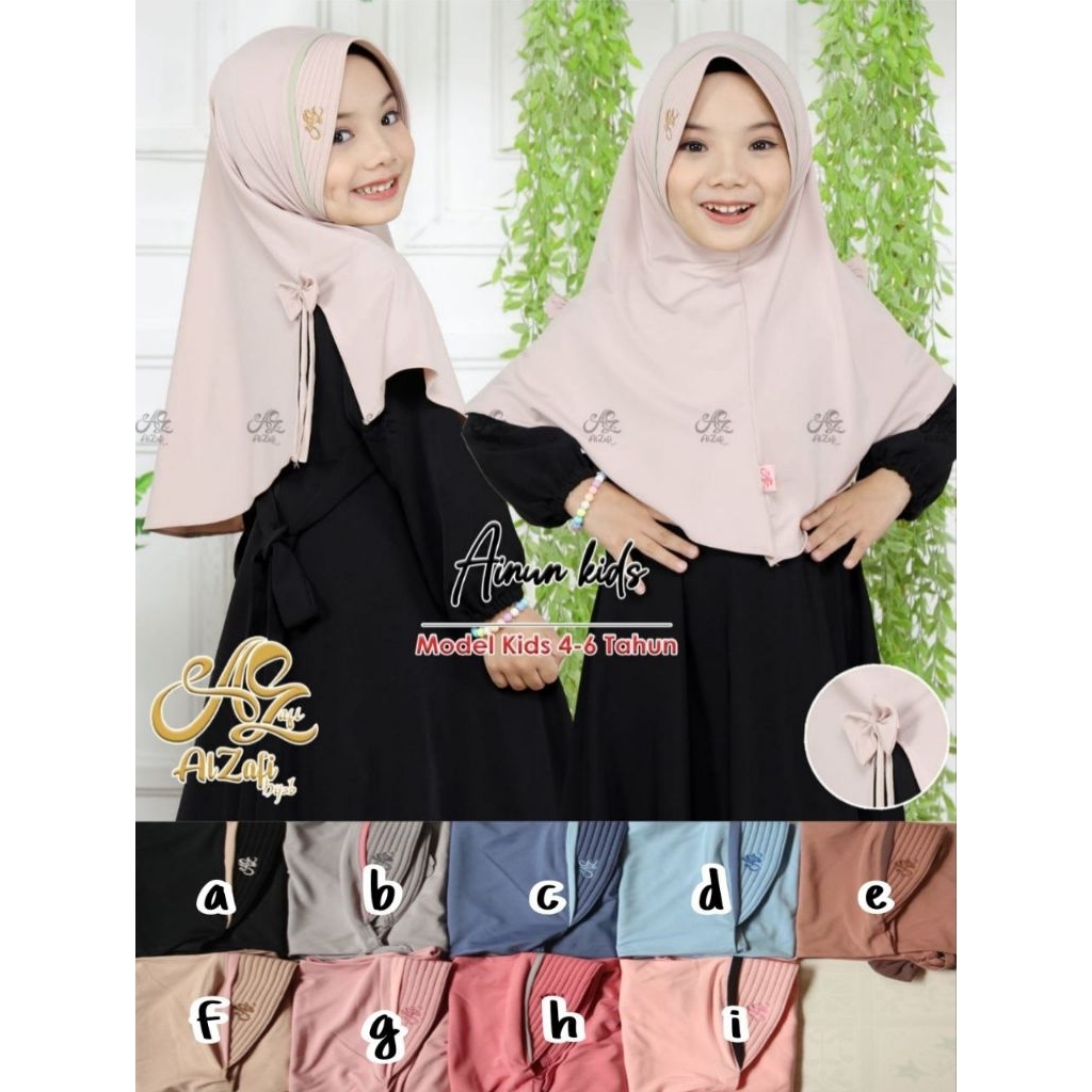 TERLARIS  Jilbab anak AlZafi Zalea syria tanggung Bahan Jersey ultron Estimasi 6-11 tahun / ALZAFI A