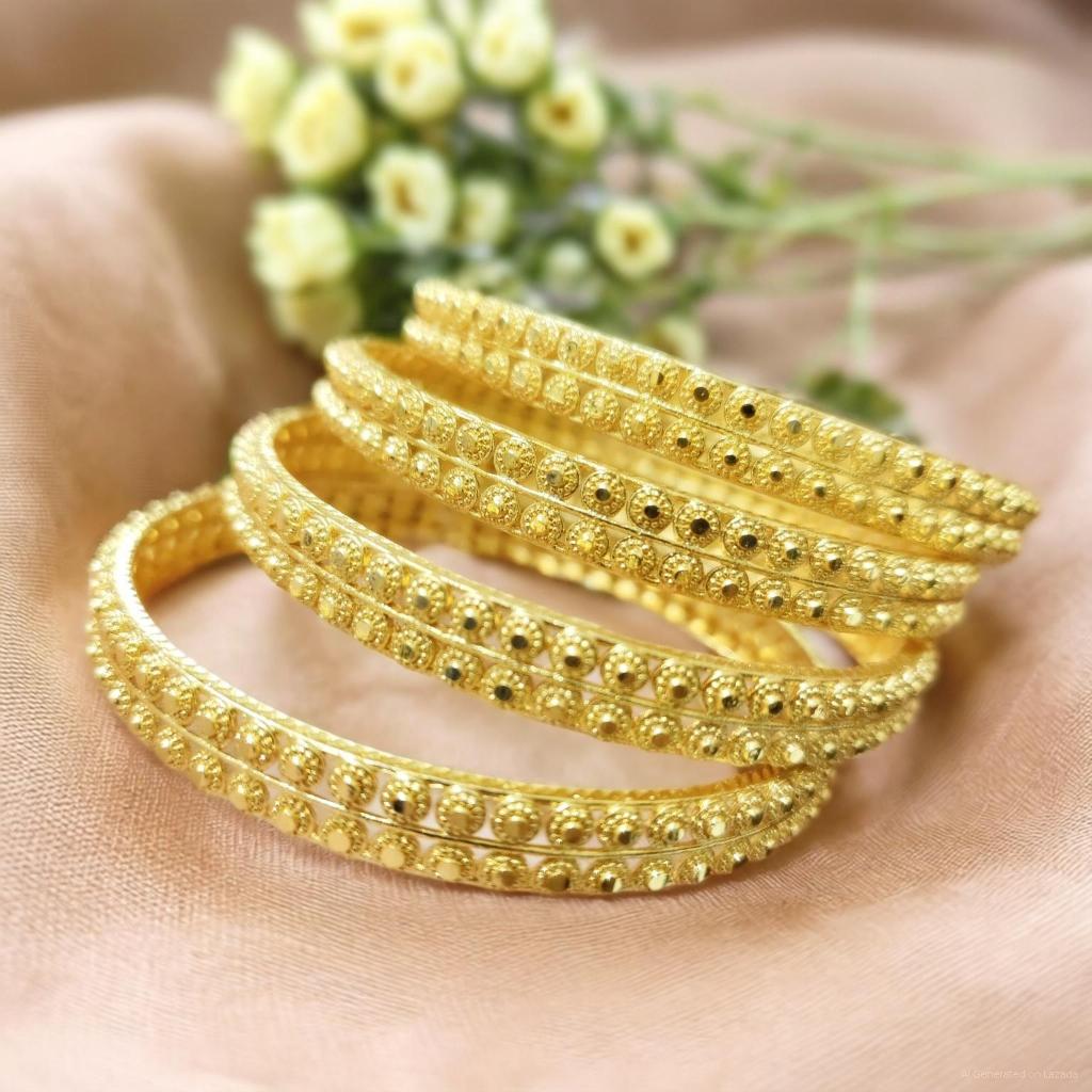 Gelang Dubai isi 4pc Warna emas / Gelang model terbaru / Gelang keroncong AAGD1423