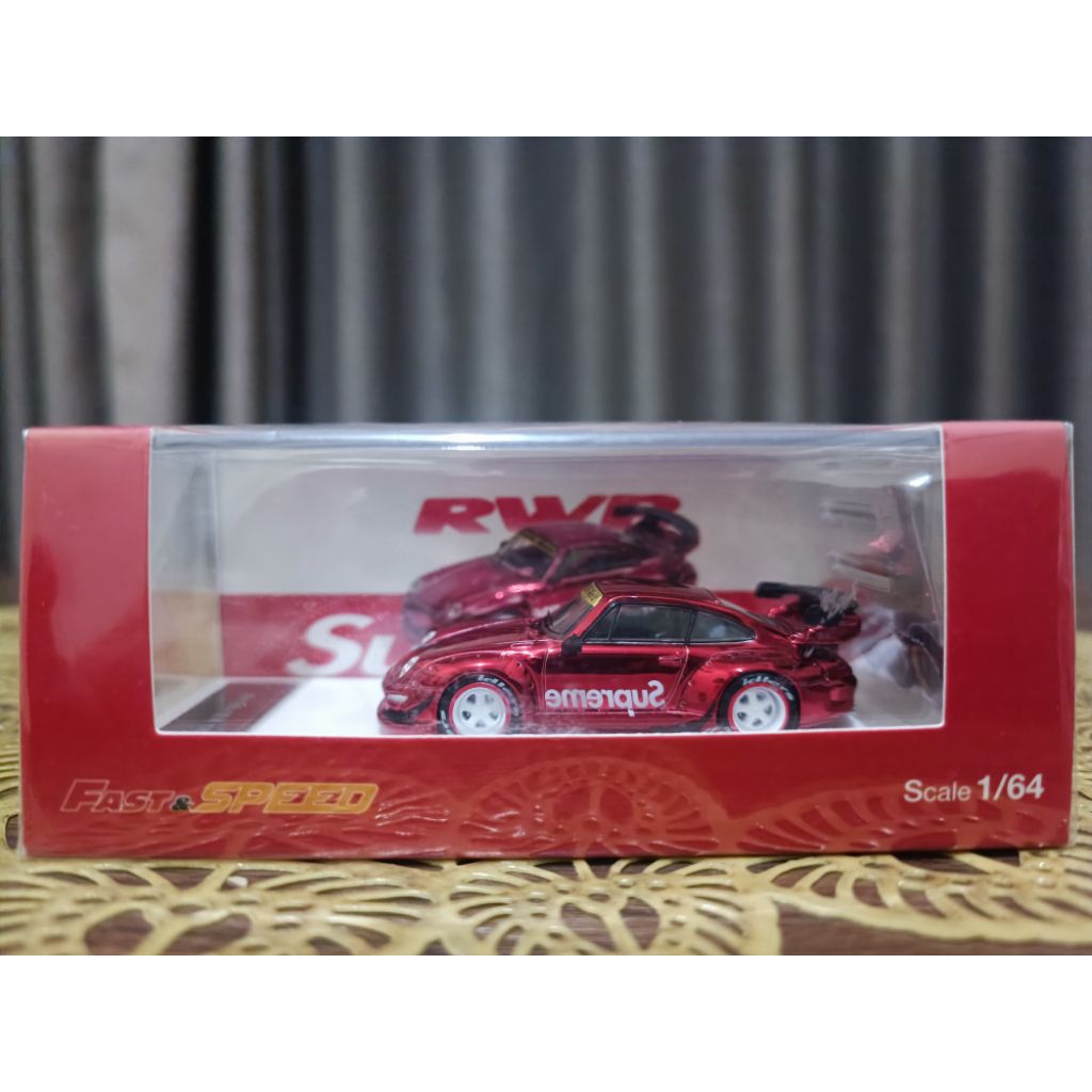 Fast & Speed 1:64 Diecast "Porsche RWB 993 Supreme Chrome Red" - SEALED