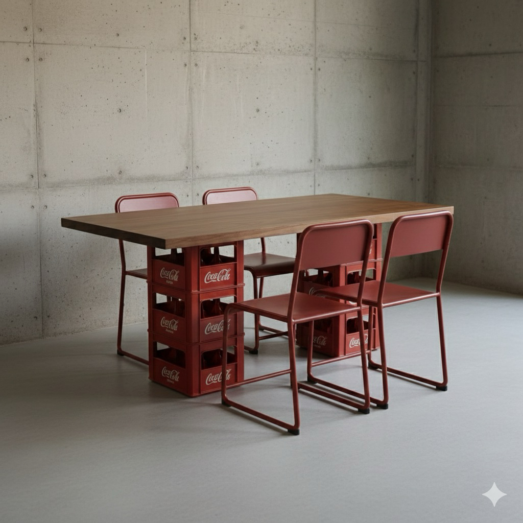 Meja Makan Cafe Unik Krat Cocacola