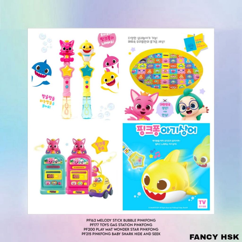 KOREA MELODY STICK BUBBLE TOYS GAS STATION PLAY MAT WONDER STAR PINKFONG BABY SHARK HIDE AND SEEK PF