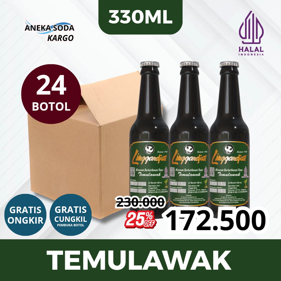 Limun Linggardjati Grosir Temulawak Asli 330ml (24 botol) Halal & Termurah
