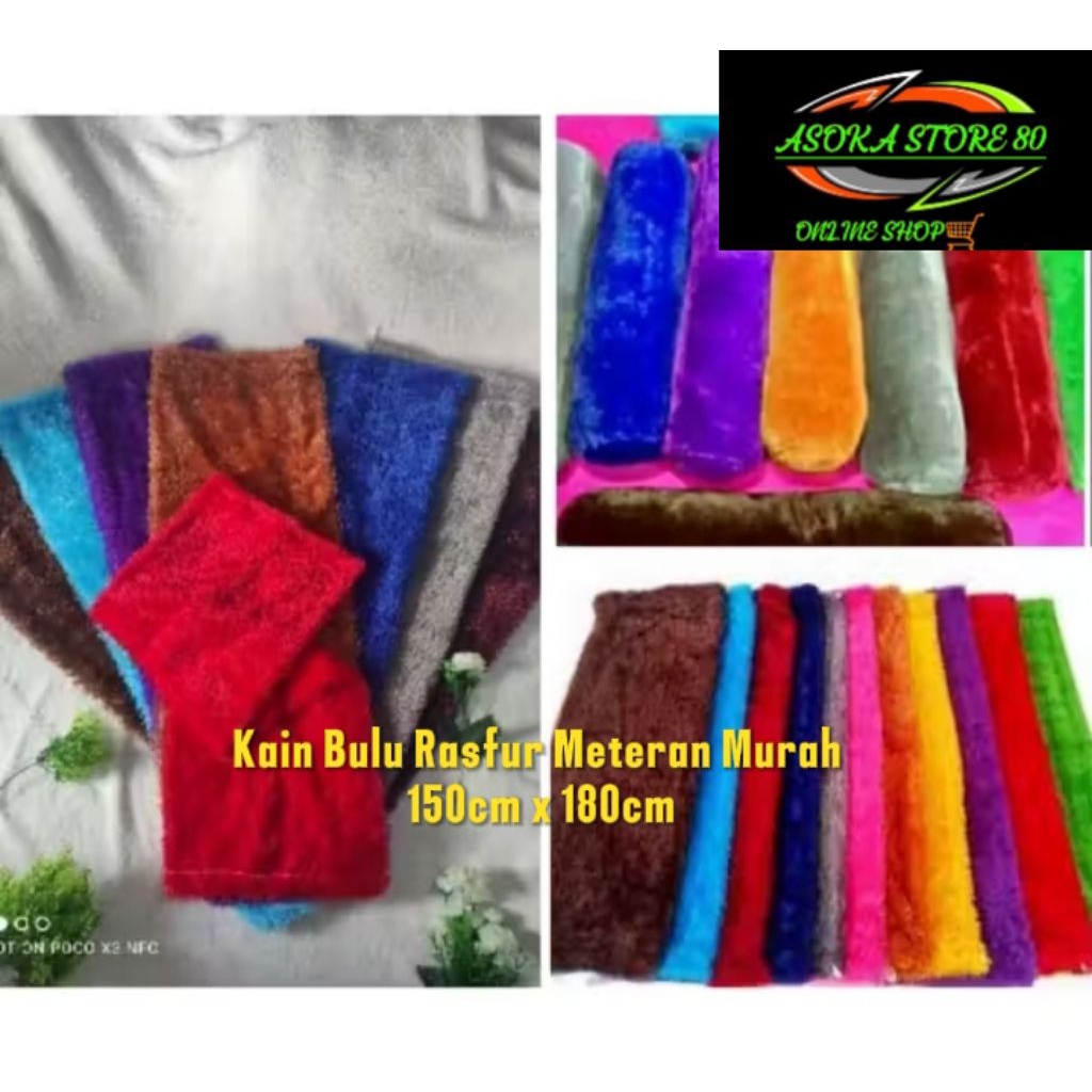 Kain Bulu Rasfur||Bulu Kelinci||Bahan Boneka||Bahan Meteran Panjang 150CM x 180CM