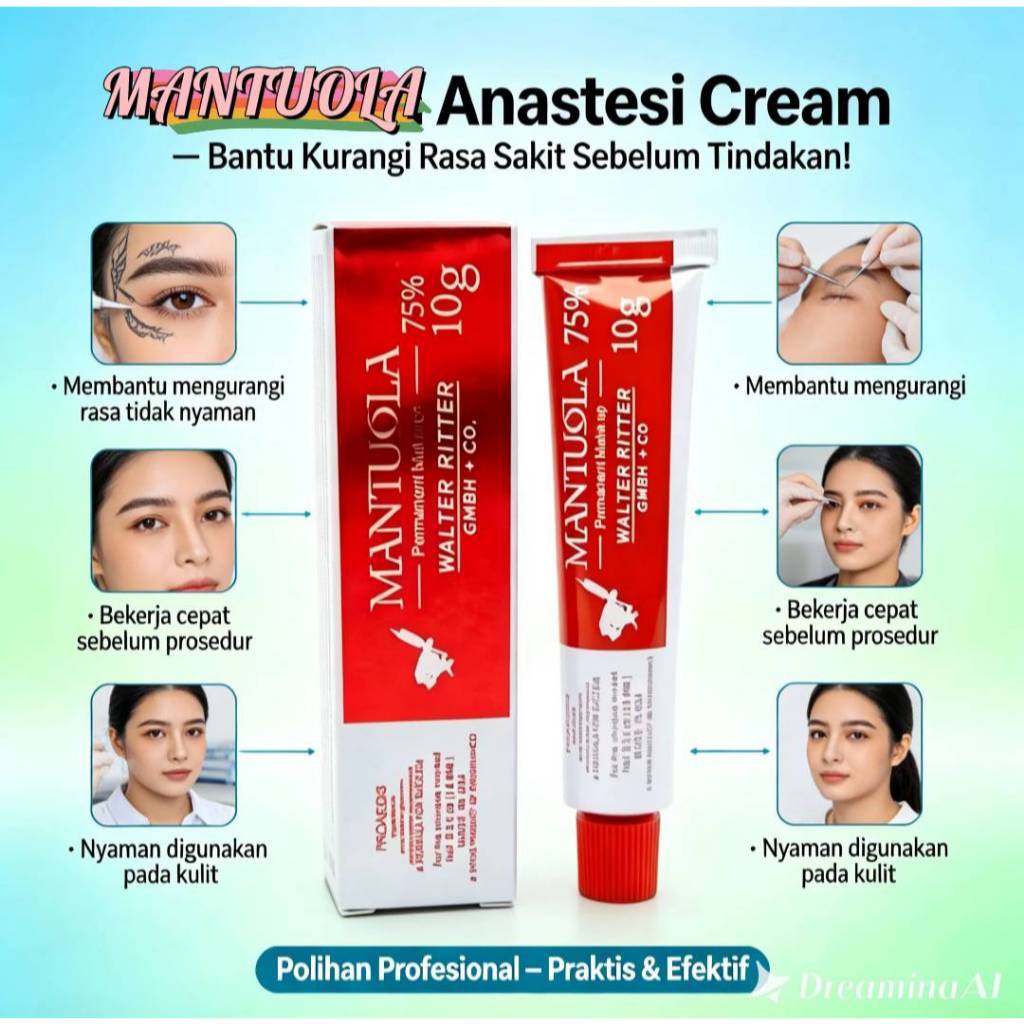 Anastesi Cream Mountula 75% - Krim Bius Lokal Cepat & Aman 10 gram - Perawatan Kulit Tanpa Sakit COD