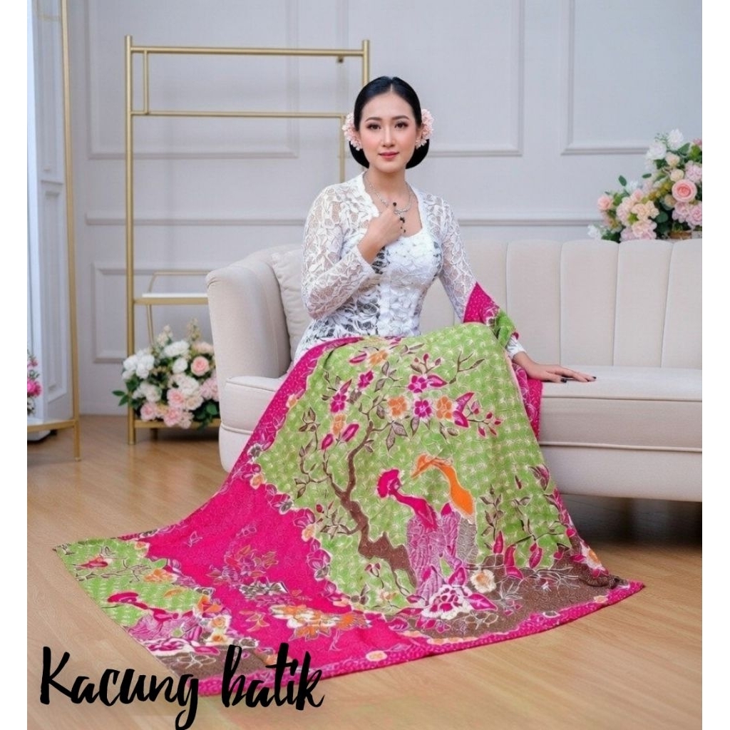 KAMEN SET SELENDANG MOTIF BATIK TRADISIONAL BATIK SUTRA PARIS ATBM KAIN LEMBARAN BAWAHAN KEBAYA WISU