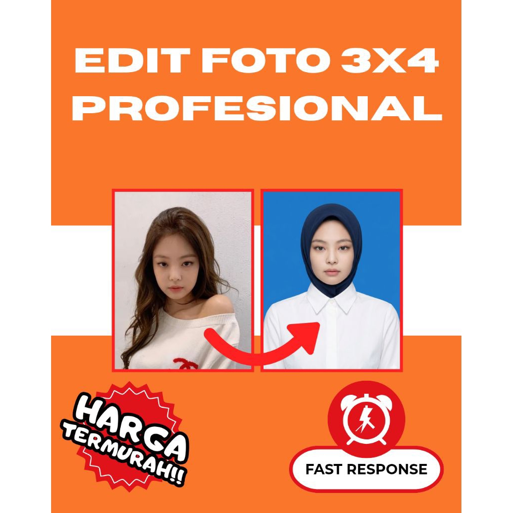 Jasa Edit Foto Jadi Pas Foto | Background Merah Biru | Foto Lamaran KerjaEdit Foto Jadi Pas Foto Pro